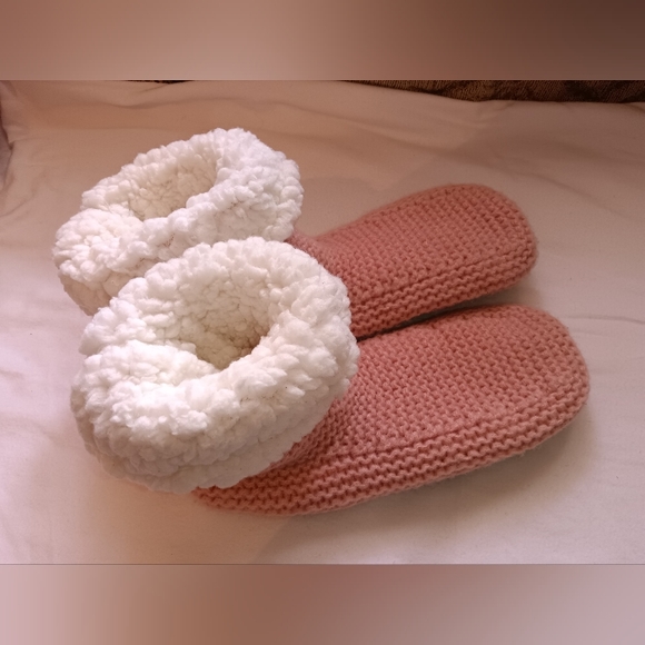 MUK LUKS | SHEA INFUSED Sherpa Dusty Pink Knit Slipper Size Womens L-XL 8.5-11 - Picture 2 of 8